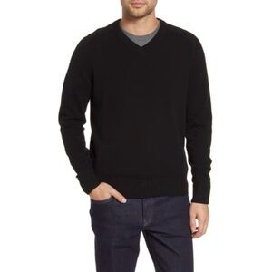 Everlane Men’s ReCashmere Wool Blend V-Neck Sweater L in Black Minimalist
